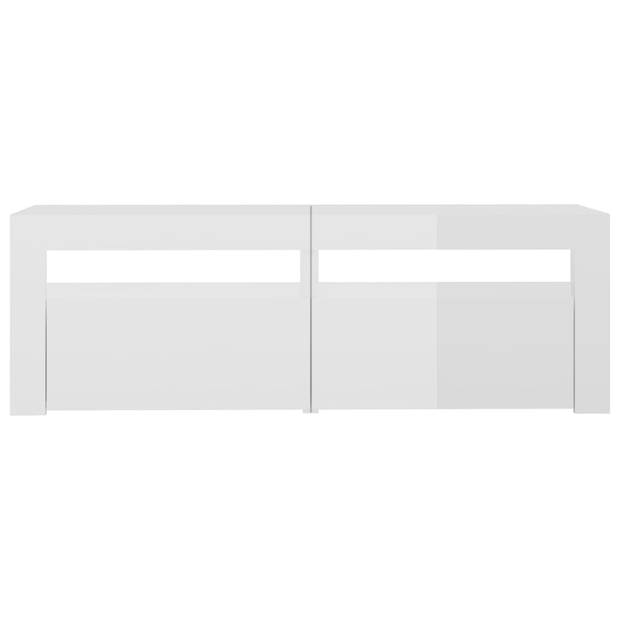 vidaXL Tv-meubel met LED-verlichting 120x35x40 cm hoogglans wit