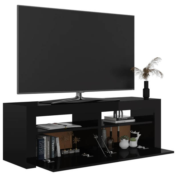 vidaXL Tv-meubel met LED-verlichting 120x35x40 cm hoogglans zwart
