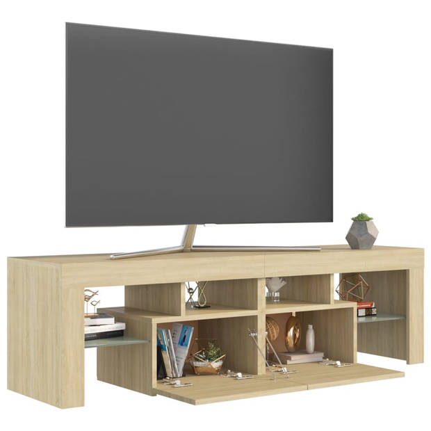 vidaXL Tv-meubel LED-verlichting 140x36,5x40 cm sonoma eikenkleurig