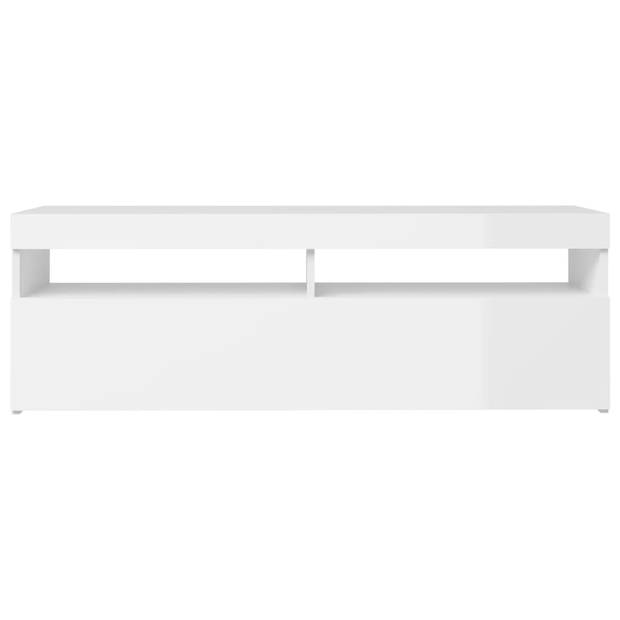 vidaXL Tv-meubel met LED-verlichting 120x35x40 cm hoogglans wit