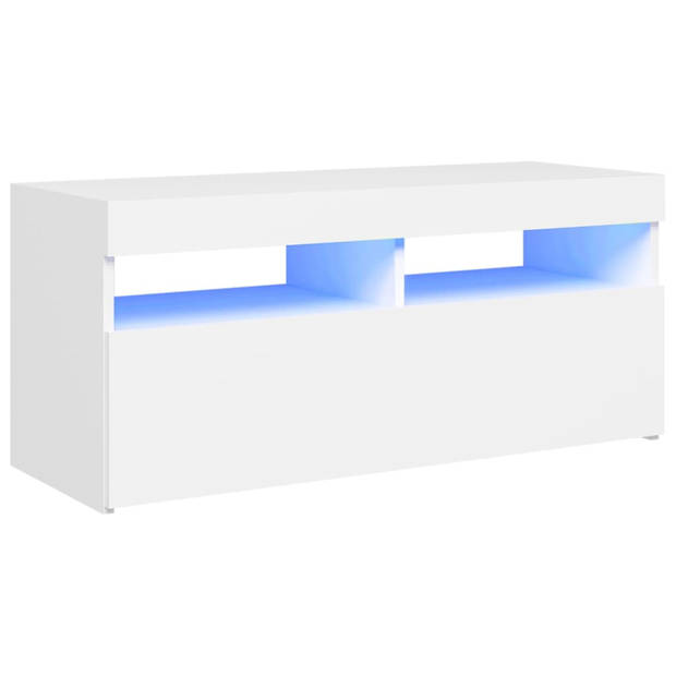 vidaXL Tv-meubel met LED-verlichting 90x35x40 cm wit