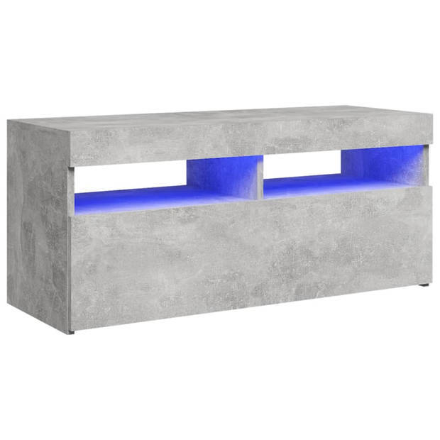 vidaXL Tv-meubel met LED-verlichting 90x35x40 cm betongrijs