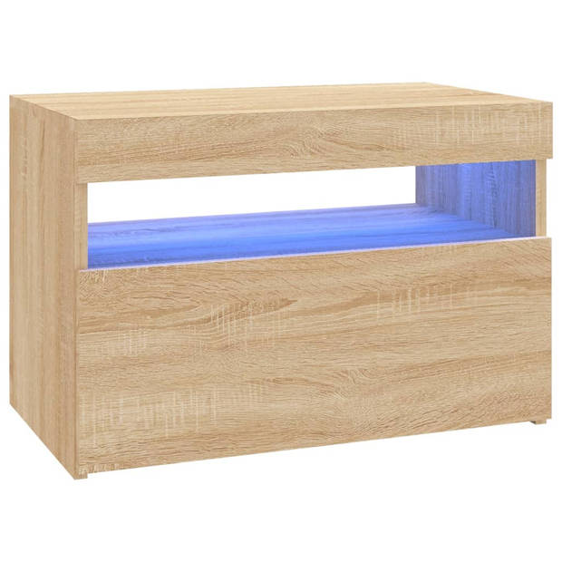 vidaXL Tv-meubelen 2 st LED-verlichting 60x35x40 cm sonoma eikenkleur