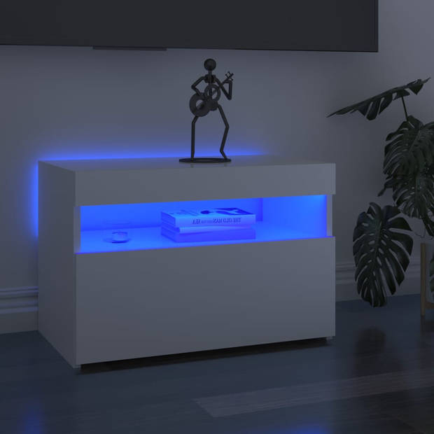 The Living Store TV-meubelen - Hifi-kasten - 60x35x40 cm - Met LED-verlichting
