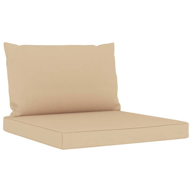 vidaXL 5-delige Loungeset met beige kussens