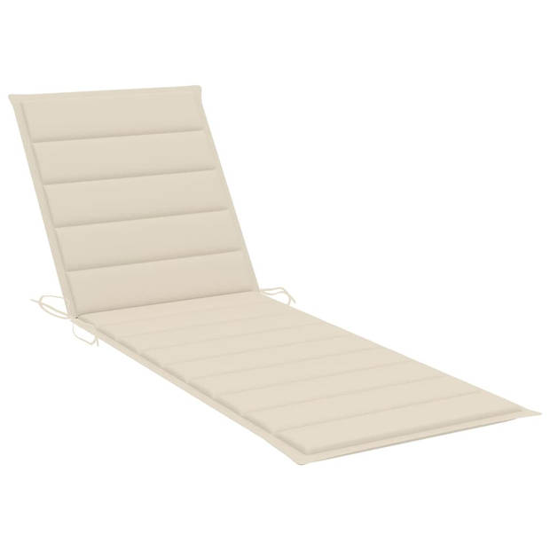 The Living Store Houten Loungebed - 200 x 70 cm - Verstelbare rugleuning en voetensteun