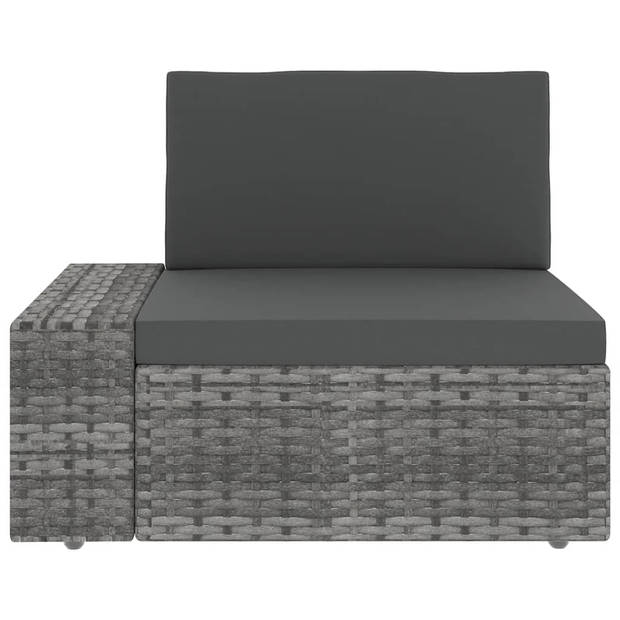 vidaXL 9-delige Loungeset met kussens poly rattan grijs