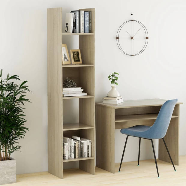 vidaXL Boekenkast 40x35x180 cm bewerkt hout sonoma eikenkleurig