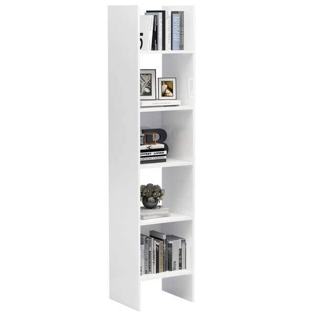 vidaXL Boekenkast 40x35x180 cm bewerkt hout hoogglans wit