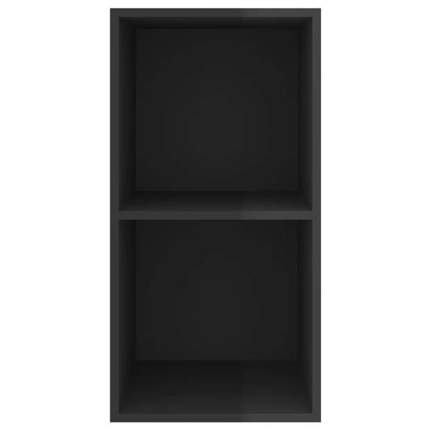 vidaXL Tv-wandmeubel 37x37x72 cm bewerkt hout hoogglans zwart