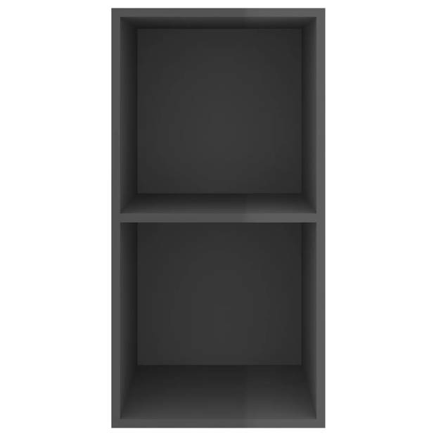 vidaXL Tv-wandmeubel 37x37x72 cm bewerkt hout hoogglans grijs