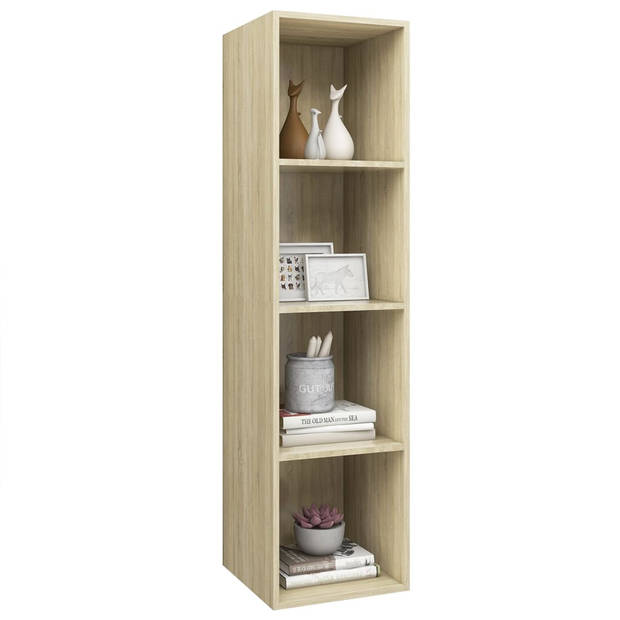 vidaXL Tv-wandmeubel 37x37x142,5 cm bewerkt hout sonoma eikenkleurig