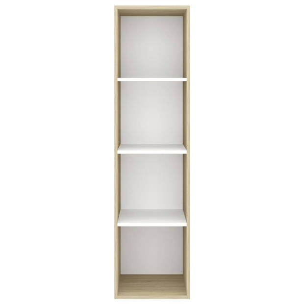 vidaXL Tv-wandmeubel 37x37x142,5 cm bewerkt hout sonoma eikenkleur wit