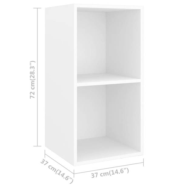 vidaXL Tv-wandmeubel 37x37x72 cm bewerkt hout wit