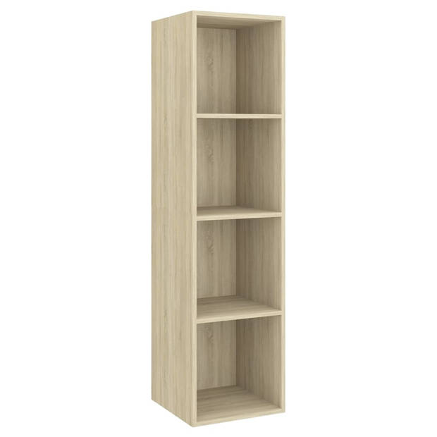 The Living Store Televisie Wandmeubel - Sonoma Eiken - 37x37x142.5 cm (B x D x H) - 4 Vakken