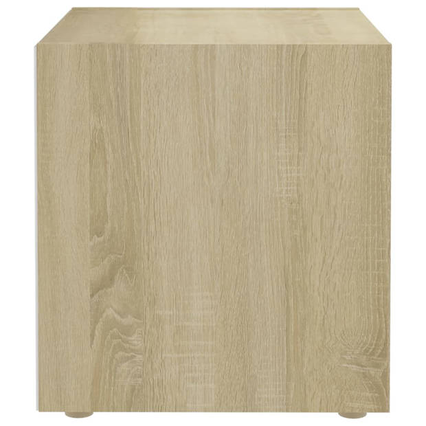 vidaXL Tv-meubelen 4 st 37x35x37 cm bewerkt hout wit sonoma eikenkleur