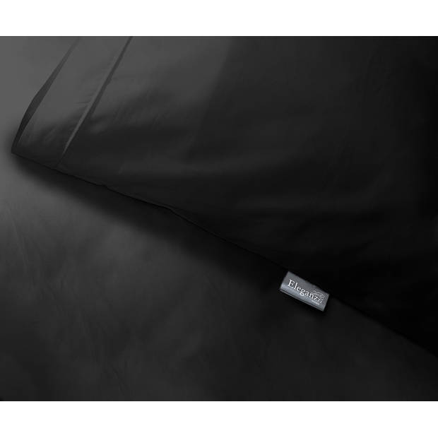 Eleganzzz Dekbedovertrek Uni Percal Katoen Met Bies - zwart 140x200/220cm