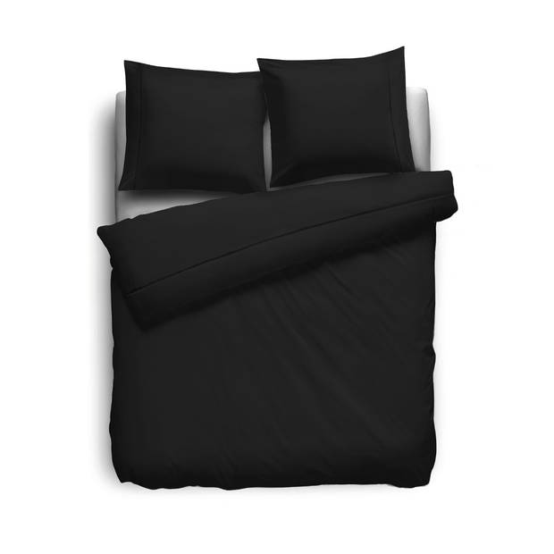 Elegance Dekbedovertrek Uni Percal Katoen Met Bies - black 260x200/220cm