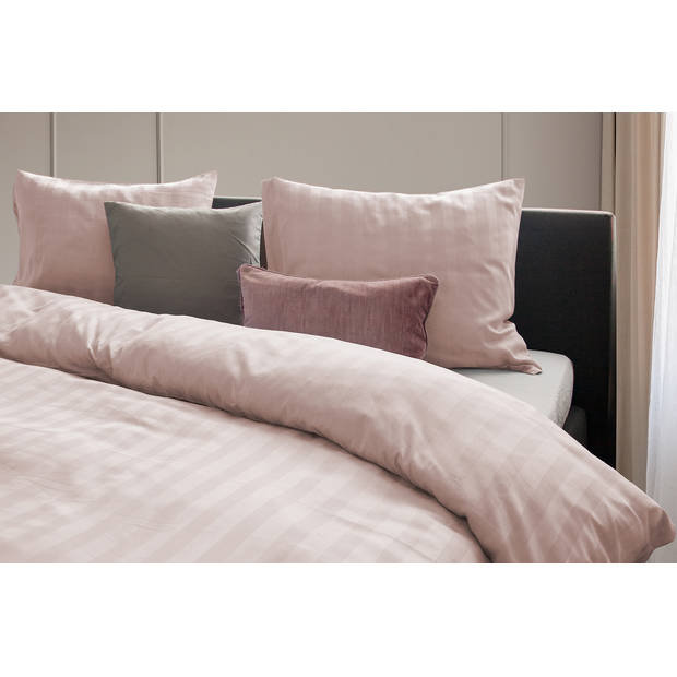 Elegance Dekbedovertrek Hotel Kwaliteit Satijn Streep - blush 140x200/220cm