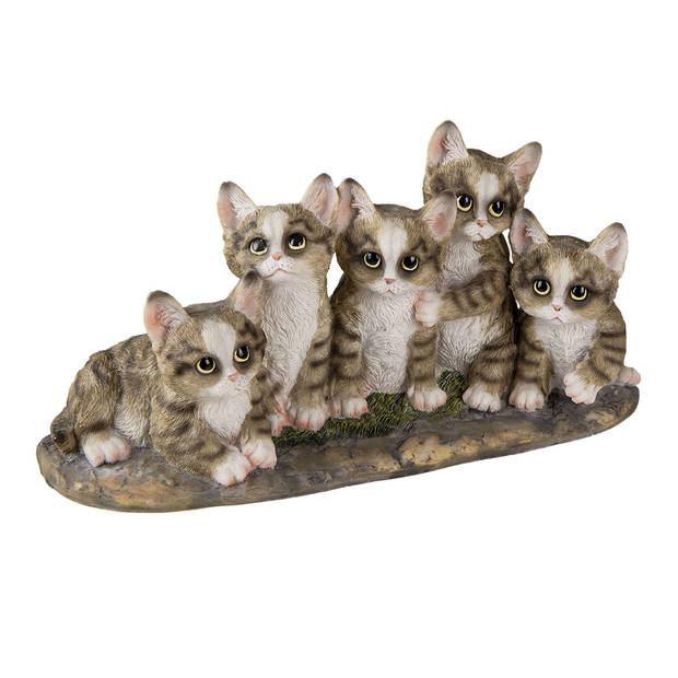 Clayre & Eef Grijze Decoratie katten 32*13*16 cm 6PR3338