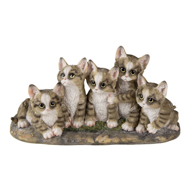 Clayre & Eef Grijze Decoratie katten 32*13*16 cm 6PR3338