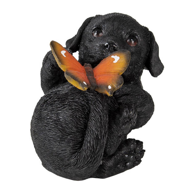 Clayre & Eef Zwarte Decoratie hond 14*9*10 cm 6PR3362