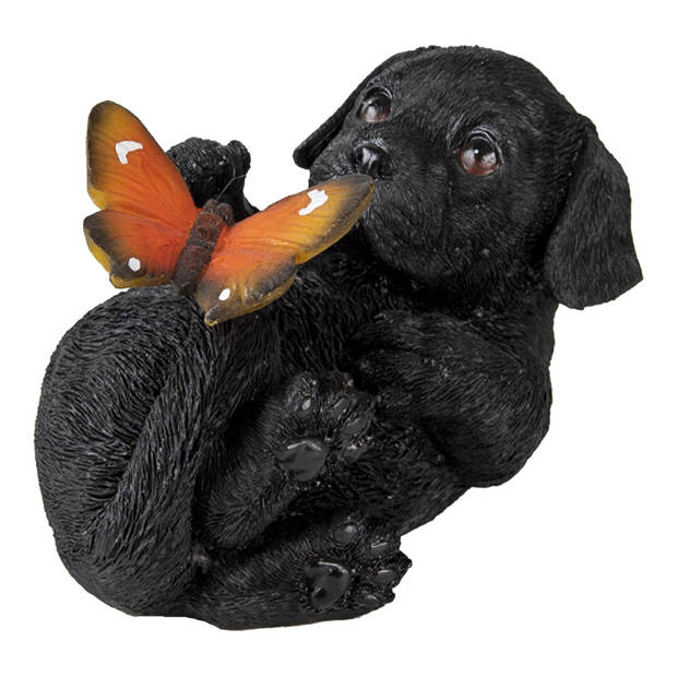 Clayre & Eef Zwarte Decoratie hond 14*9*10 cm 6PR3362