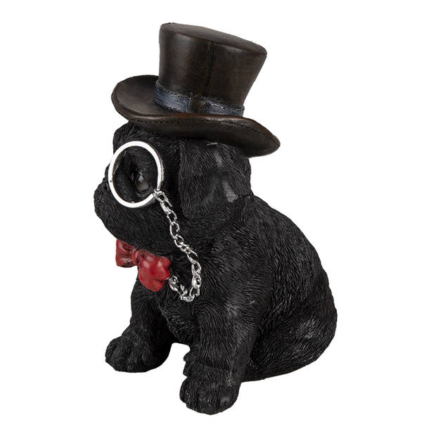 Clayre & Eef Zwarte Decoratie hond 13*9*17 cm 6PR3369