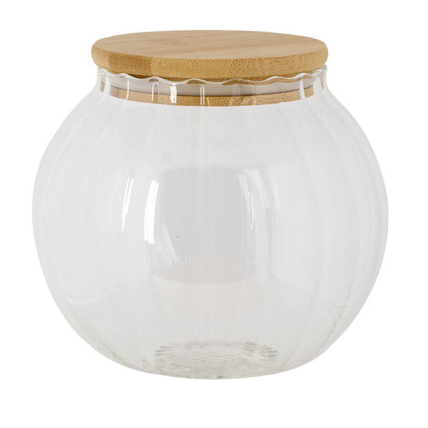 Clayre & Eef Transparente Voorraadpot met deksel Ø 13*14 cm 6GL3375L