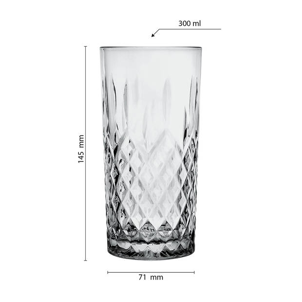 Clayre & Eef Waterglas 300 ml Grijs Glas Drinkbeker Grijs Drinkbeker