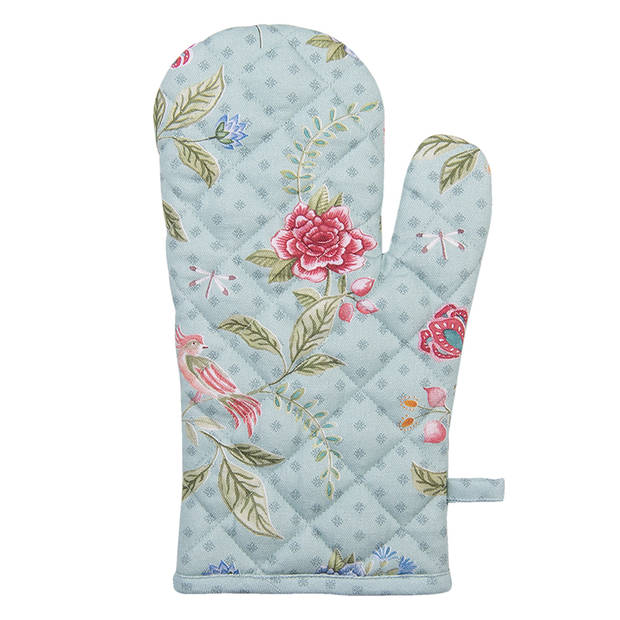 HAES DECO - Set van 2 Ovenwanten - 18x30 cm - 100% Katoen - Bloom Like Wild Flowers