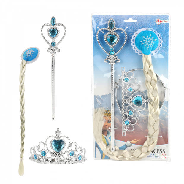 Toi-Toys Sieradenset Ijsprinses Blauw/Zilver 3-delig