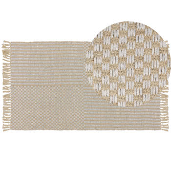 Beliani ADABAG - Laagpolig-Beige-Katoen, Jute