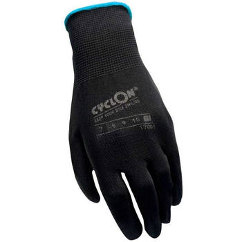 Cyclon werkhandschoenen nylon/PU unisex zwart/blauw maat 11