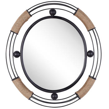 Beliani MOULINS - Decoratieve Spiegel-Zwart-Metaal