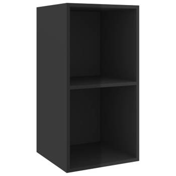 vidaXL Tv-wandmeubel 37x37x72 cm bewerkt hout hoogglans zwart