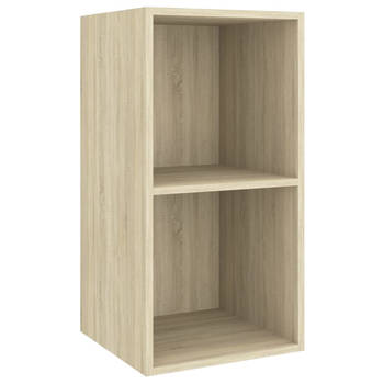 The Living Store Televisiewandmeubel - Sonoma Eiken - 37 x 37 x 72 cm - 2 Vakken