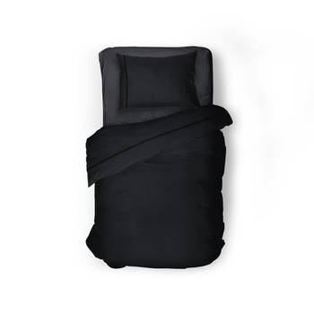 Elegance Dekbedovertrek Uni Percal Katoen Met Bies - black 140x200/220cm