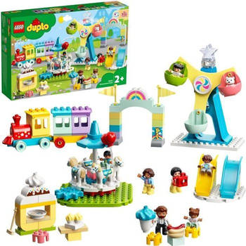 LEGO 10956 DUPLO Stad Pretpark Speelgoedkind 2+ jaar met trein, draaimolen en reuzenrad