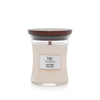 WoodWick Geurkaars Medium White Honey - 11 cm / ø 10 cm