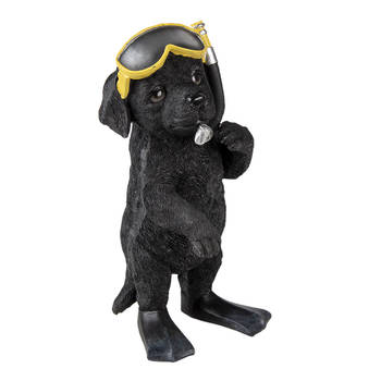 Clayre & Eef Zwarte Decoratie hond 11*11*23 cm 6PR3374