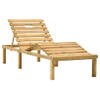 The Living Store Houten Loungebed - Ligbed - Verstelbare rugleuning en voetensteun - 200x70 cm - Koningsblauw