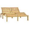 The Living Store Houten Loungebed - 2-persoons tuinbed - Geïmpregneerd grenenhout - Verstelbare rugleuning - Inclusief