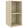 The Living Store Televisiewandmeubel - Sonoma Eiken - 37 x 37 x 72 cm - 2 Vakken