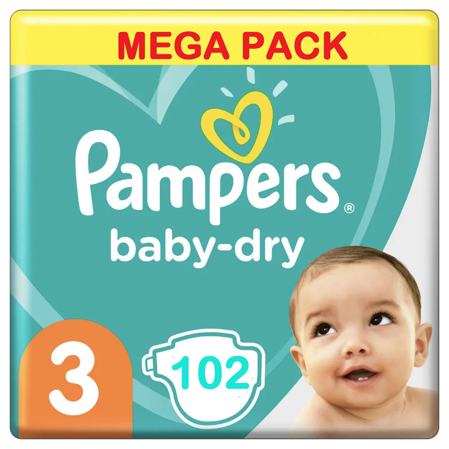 Pampers Baby-dry Maat 3, 102 Luiers