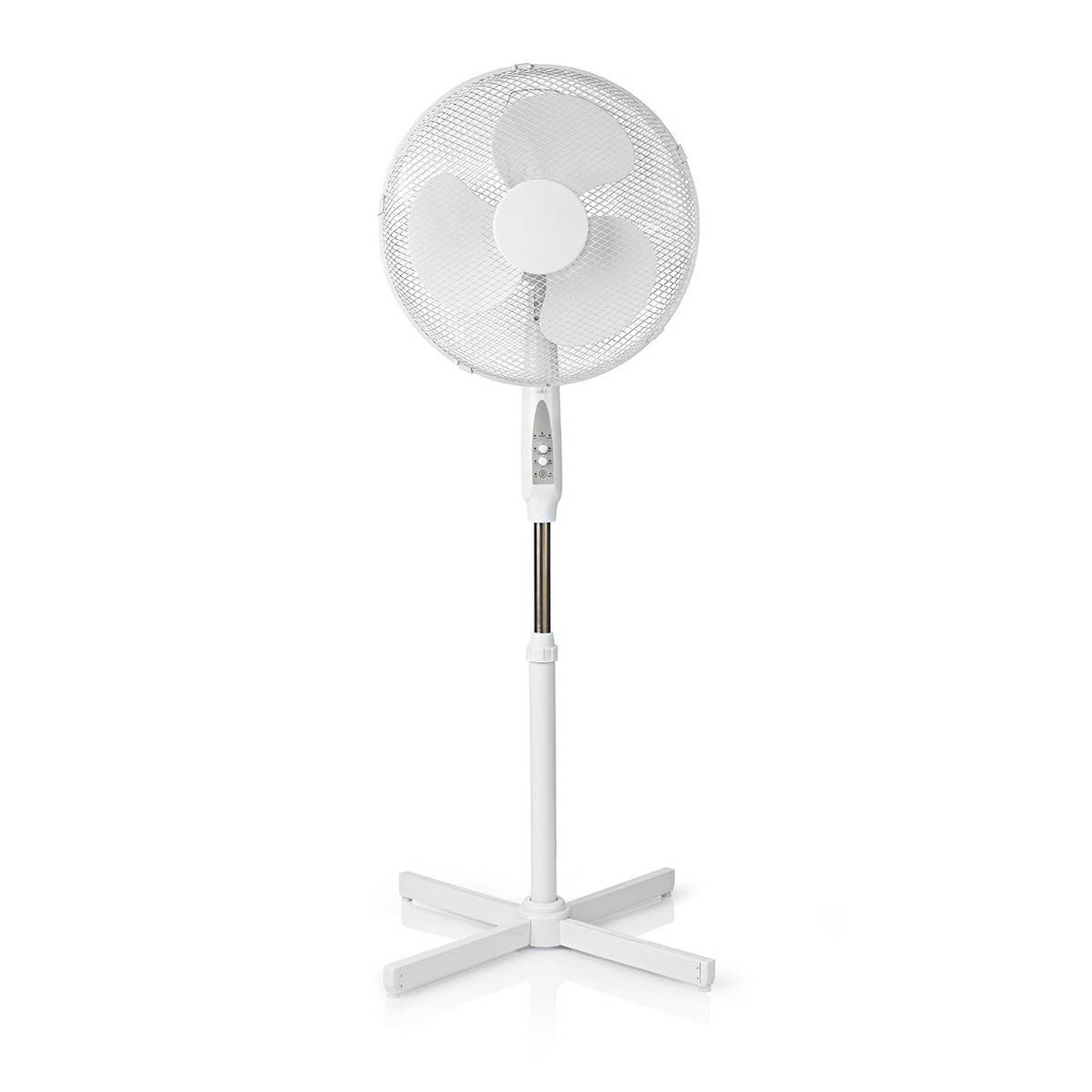 Staande Ventilator met Afstandsbediening | Verstelbare Hoogte | Diameter 40 cm | 3-Snelheden | Wit