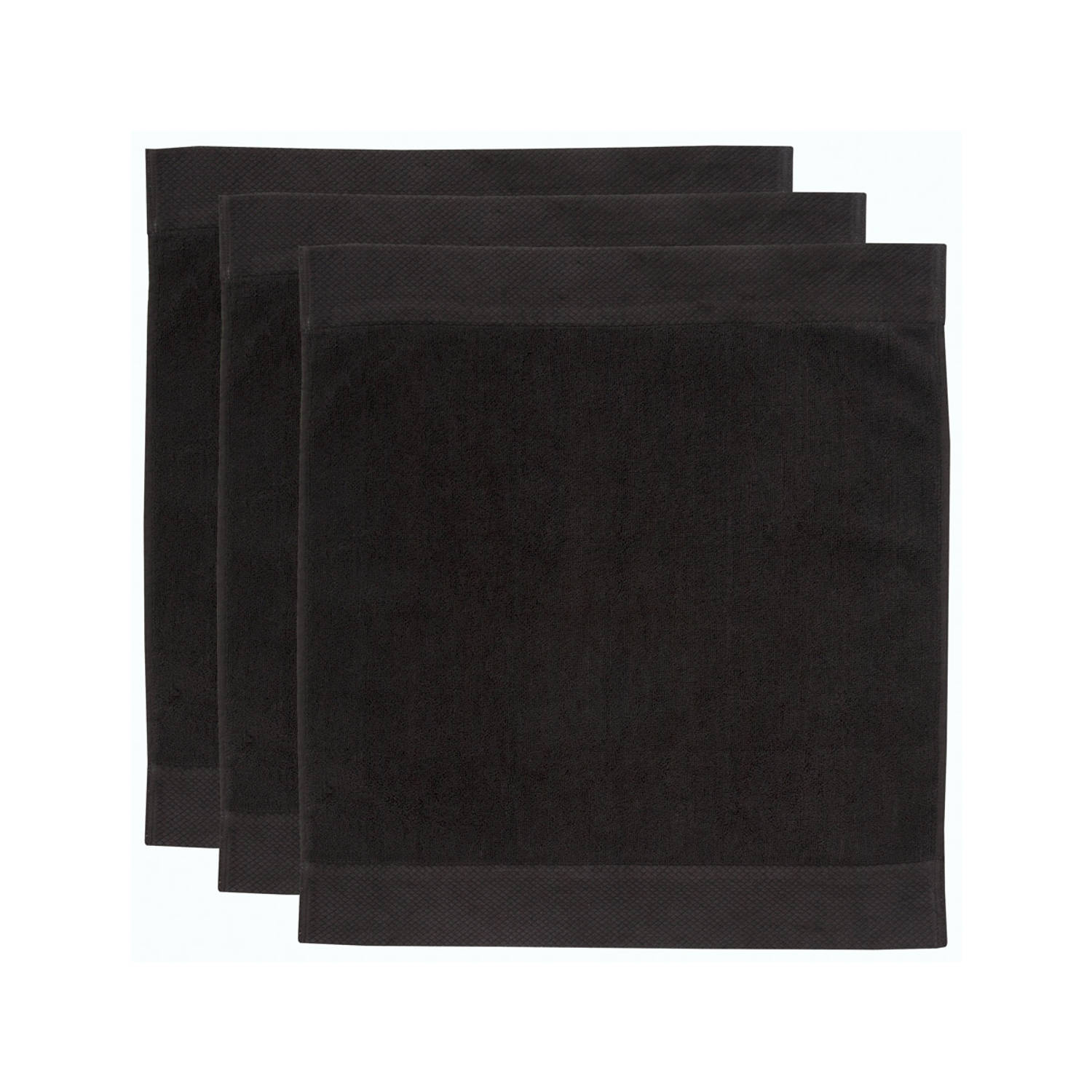 Seahorse badmat Pure - Zwart - 50 cm x 60 cm - Set van 3