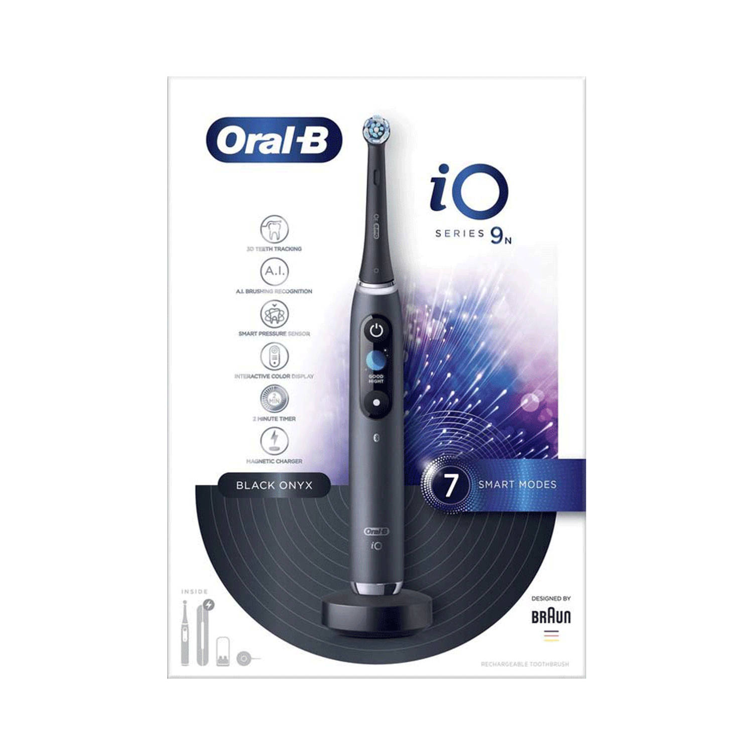band Condenseren doel Oral-B elektrische tandenborstel iO9n zwart - 7 poetsstanden | Blokker