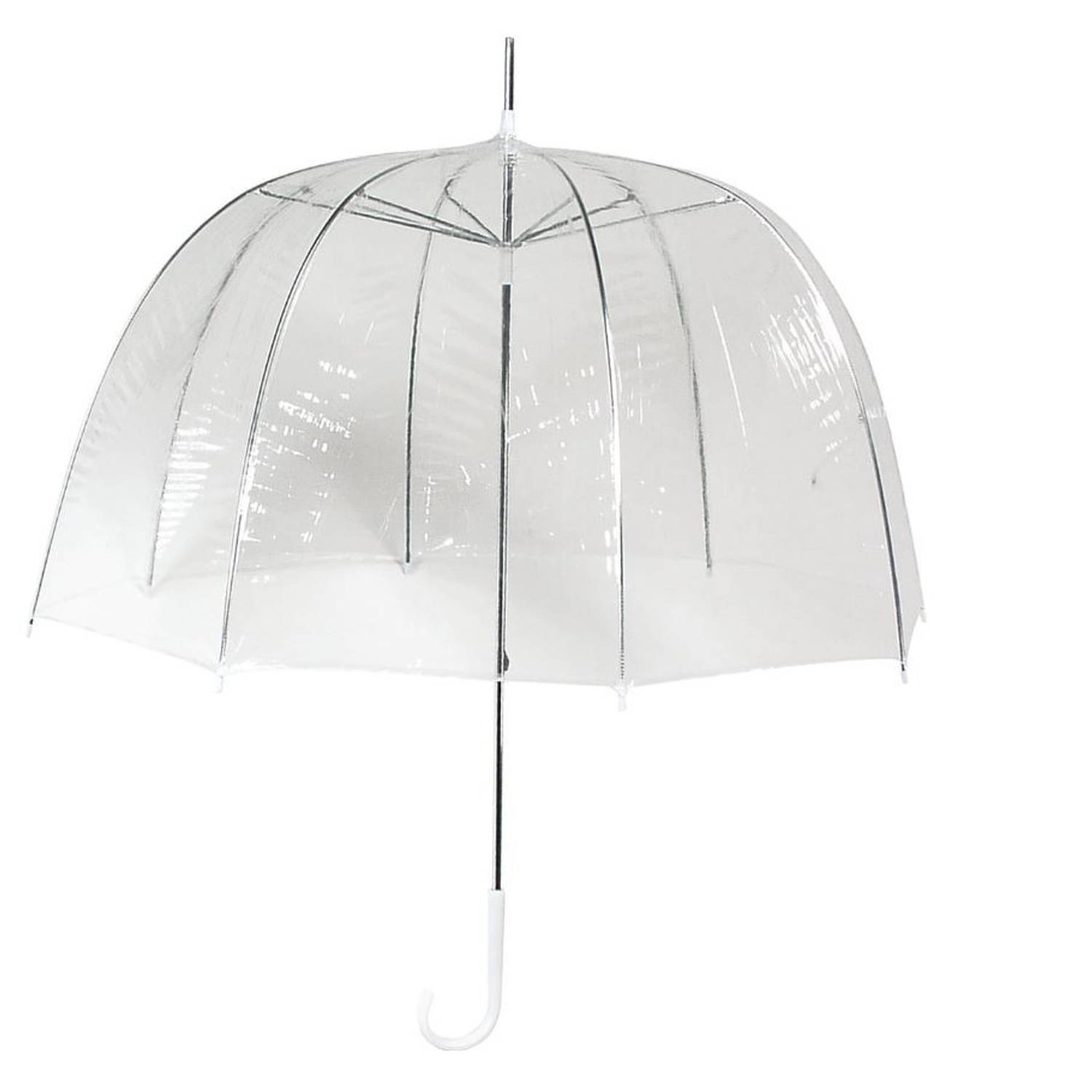 Consulaat Edelsteen Leerling Transparant plastic paraplu's 80 cm - doorzichtige paraplu - trouwparaplu -  bruidsparaplu - stijlvol - bruiloft - | Blokker