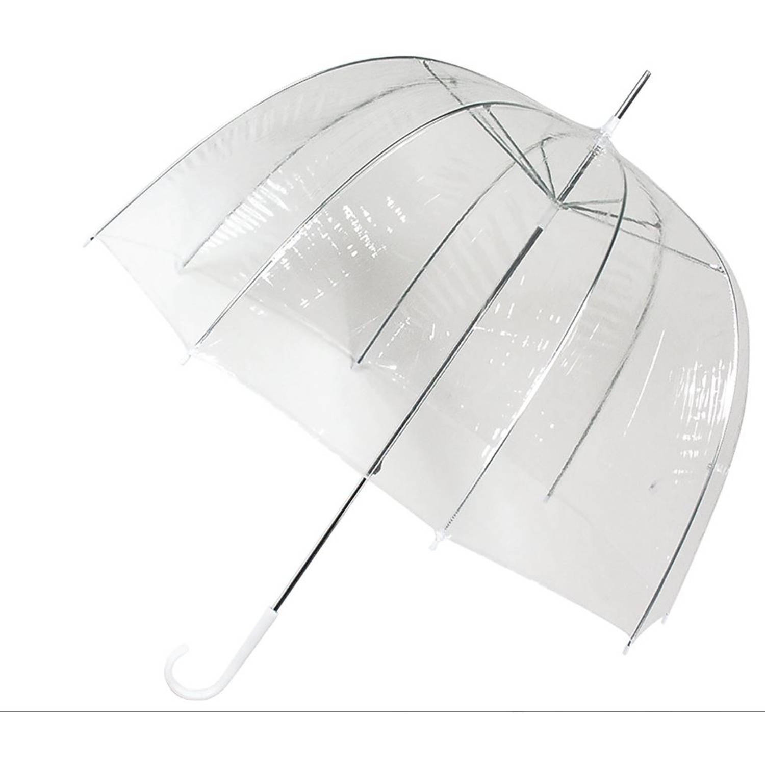 Transparant plastic paraplu&apos;s 80 cm - doorzichtige paraplu - trouwparaplu - bruidsparaplu - stijlvol - bruiloft -